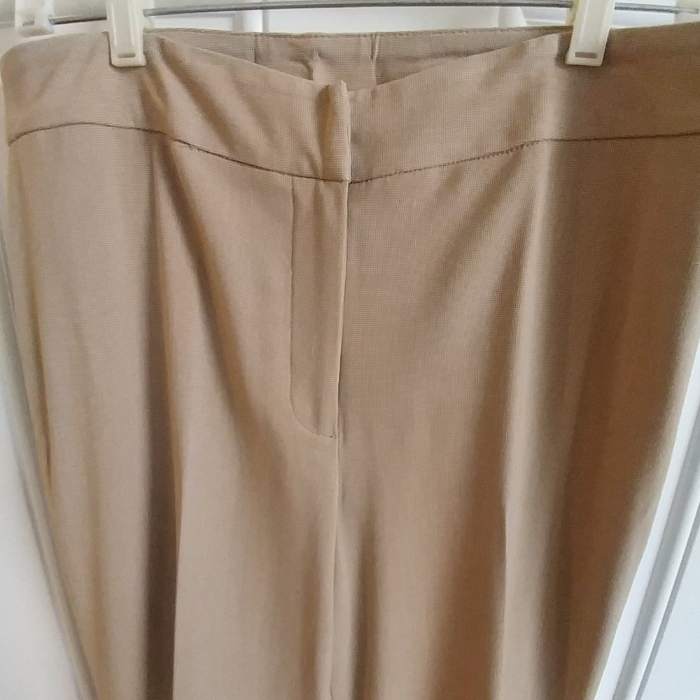 Rafaella tan flat front pants sz 10 stretch
